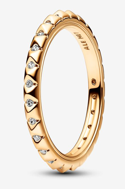 Anillo Pandora Eternity Triángulos Dorado