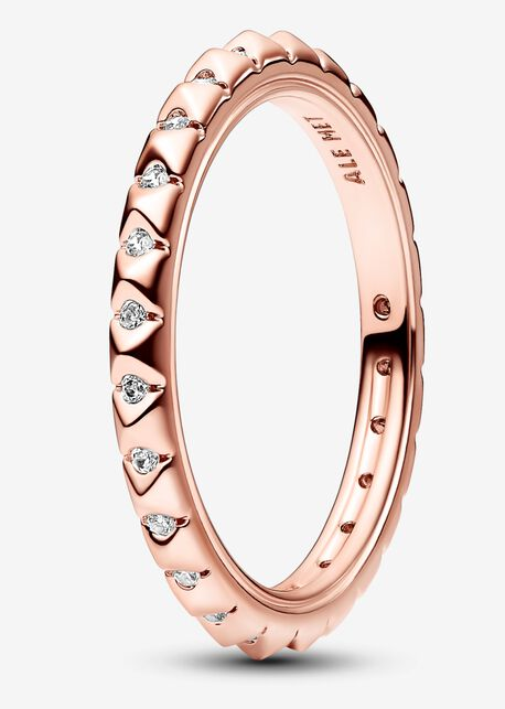 Anillo Pandora Eternity Triángulos Oro Rosa