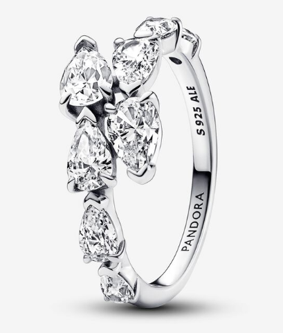 [JZ-726] Anillo Pandora Racimo de Piedras Pera