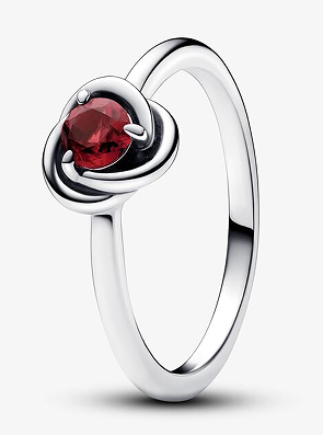 Anillo Pandora Círculo Eterno circonia roja
