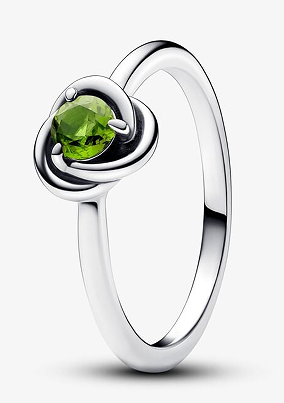 [192993C08] Anillo Pandora Círculo Eterno circonia verde claro