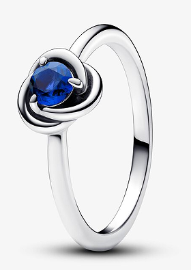 [192993C09] Anillo Pandora Círculo Eterno circonia azul