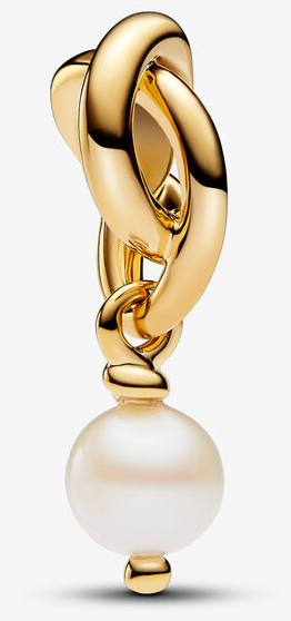 [763462C06] Charm Pandora Nudo Dorado Perla Blanca