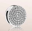 Charm Pandora disco pavé plata