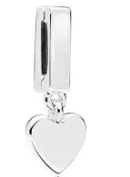 Charm Pandora corazón colgante liso plata