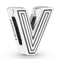 [R18] Charm Letra V Pandora Plata