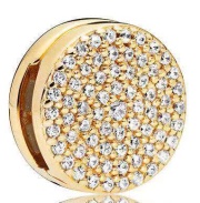 Charm Disco Pavé de Circonias Baño Dorado