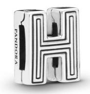[R39] Charm Letra H Pandora Plata
