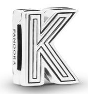 [R40] Charm Letra K Pandora Plata