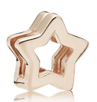 Charm Pandora estrella calada baño oro rosa