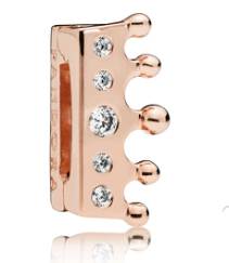 Charm Pandora corona con circonias baño oro rosa