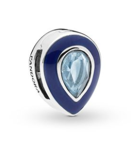 Charm Pandora gota esmalte azul y circonia