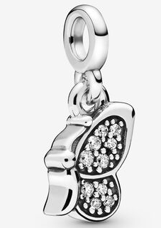 Charm colgante mariposa pavé y esmalte negro Pandora