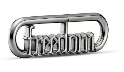Charm colgante aro plata con palabra Freedom Pandora