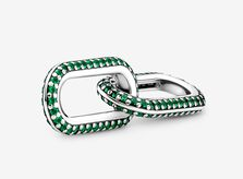 [ME-20] Charm Pandora ME eslabón doble pavé verde