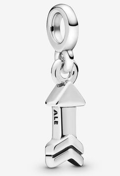 [ME-65] Charm colgante flecha plata acabado pulido