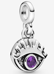 [ME-66] Charm colgante ojo protector plata con circonia púrpura