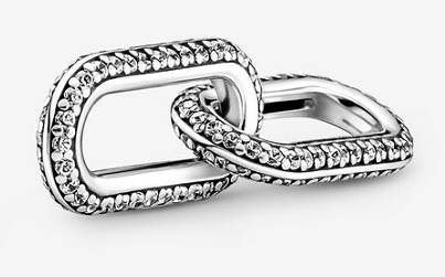 [ME-79] Charm doble eslabón pavé circonias Pandora ME
