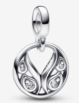 [ME-88] Charm colgante corazón calado circonias Pandora