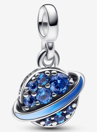 [ME-89] Charm colgante planeta circonias azules Pandora