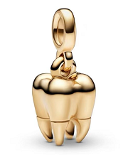 [ME-90] Charm colgante muela baño dorado Pandora