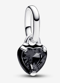 [ME-110] Charm colgante corazón circonia negra Pandora
