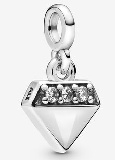 [ME-185] Charm colgante escudo triangular con circonias Pandora