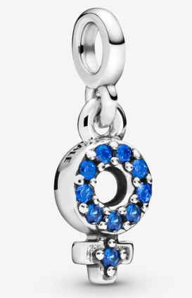[ME-187] Charm colgante símbolo femenino circonias azules Pandora