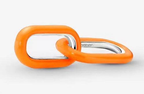 [ME-203] Charm Pandora ME eslabón doble esmalte naranja