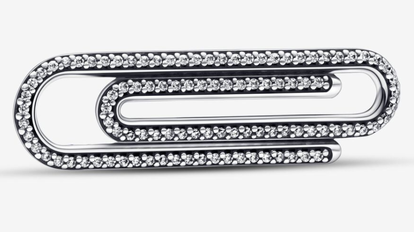 [ME-207] Charm clip de papel pavé plata Pandora