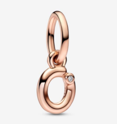 [ME-215] Charm colgante letra O circonia oro rosa Pandora