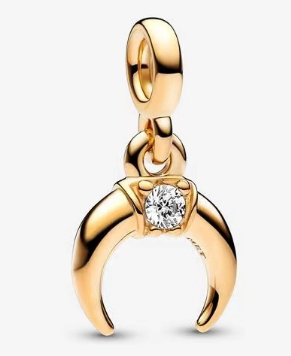 [ME-222] Charm colgante creciente cuerno circonia baño dorado Pandora