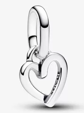 [ME-227] Charm colgante corazón contorno liso plata Pandora
