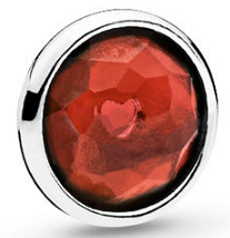 [792175GR] Charm Pandora gota cristal rojo granate con corazón
